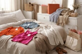 Ilustrácia bežných chýb pri nakupovaní oblečenia, ktoré zanechávajú prázdnu peňaženku