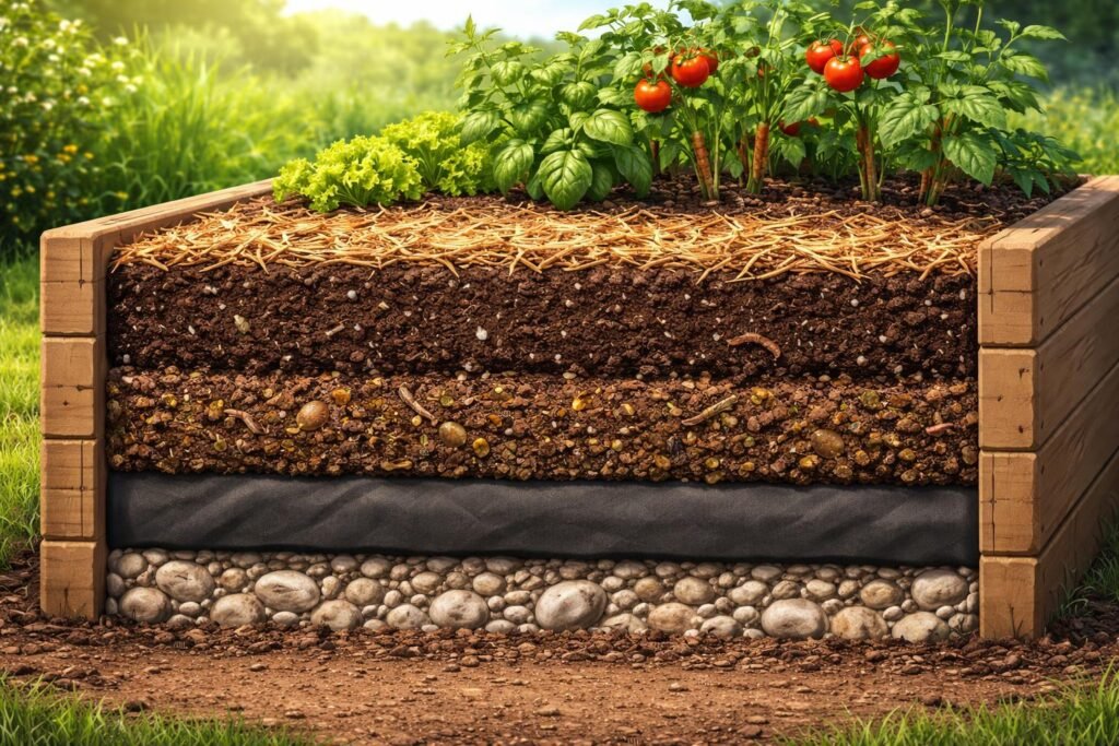 Materiály pre vrstvy vyvýšeného záhona: ako si vybrať vhodné vrstvy