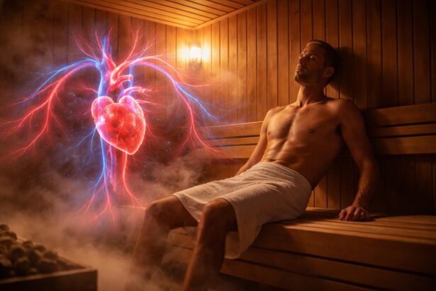 - Osoba v saune sleduje srdce, teplotu a zmeny krvného tlaku.