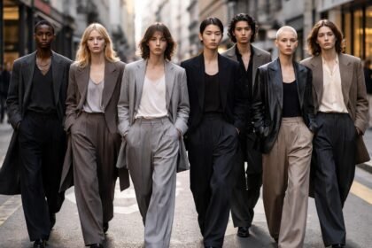 Androgýna móda na mestských uliciach, vyjadrenie identity bez škatuliek a konvenčného očakávania.