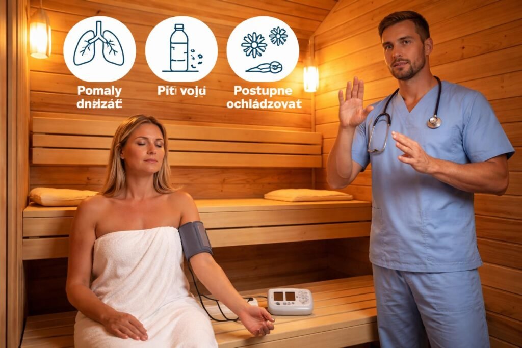 - Bezpečnosť saunovania u ľudí s hypertenziou ovplyvňuje krvný tlak a srdce.