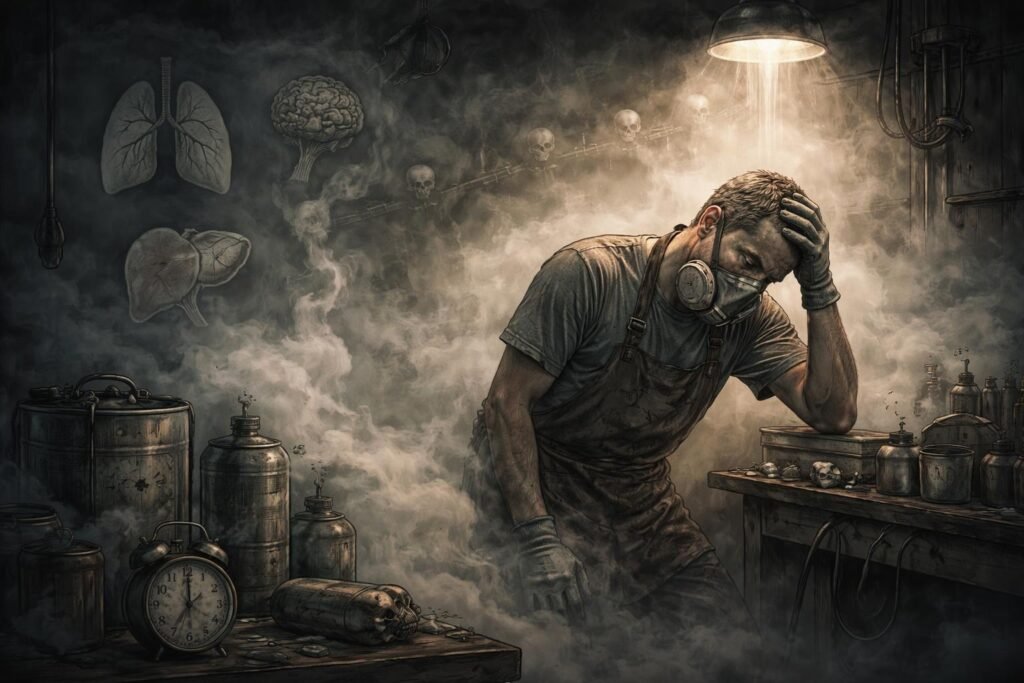 - Dlhodobé vystavenie výparom nitro riedidla zvyšuje riziko chronických problémov pri dýchaní a zdravotných komplikáciách