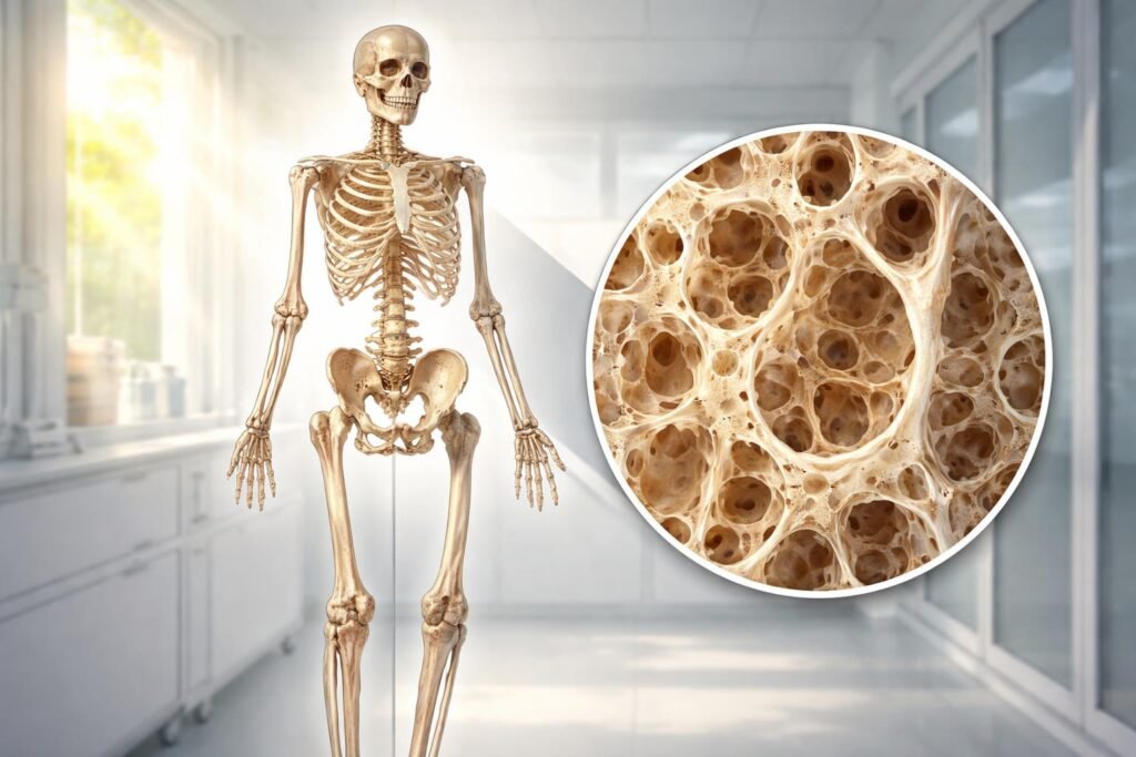 Základná úloha vitamínu D: Ako zabezpečuje zdravie a pevnosť kostí 12 - Nedostatok vitamínu D zhoršuje kostnú štruktúru a zvyšuje riziko zlomenín.