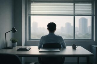 Zamestnanec rozmýšľa nad hranicami práce a lojality v dnešnom prostredí.