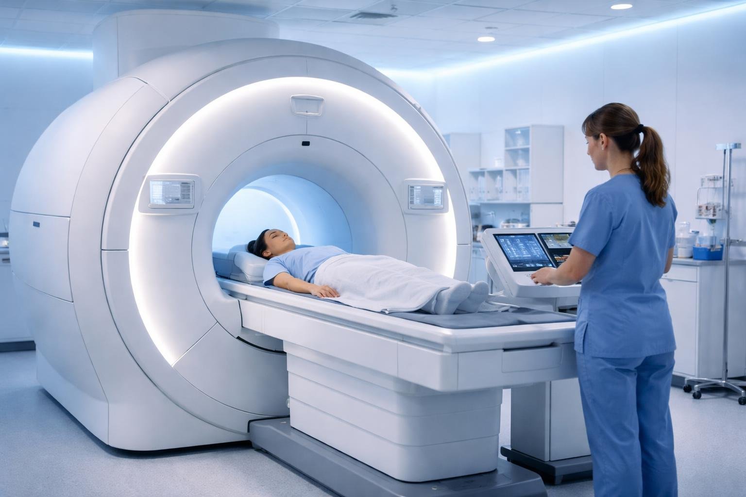 MRI prístroj zobrazuje detailné vnútorné štruktúry tela bez operácie počas vyšetrenia