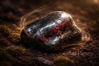 Krásny minerál magnetitový hematit s kovovým leskom a harmonickou energiou.