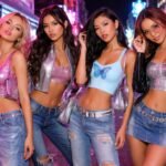 - Y2K móda návrat: lesklé materiály, nízke džínsy, mini kabelky, motýľový vzor