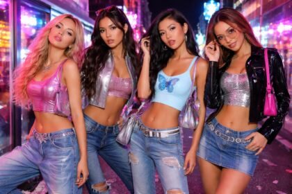 - Y2K móda návrat: lesklé materiály, nízke džínsy, mini kabelky, motýľový vzor