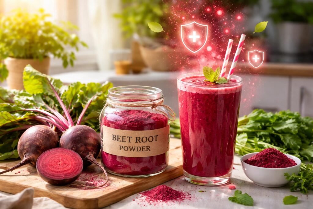 - Podpora imunity, detoxikácie a energie cez prášok z červenej repy