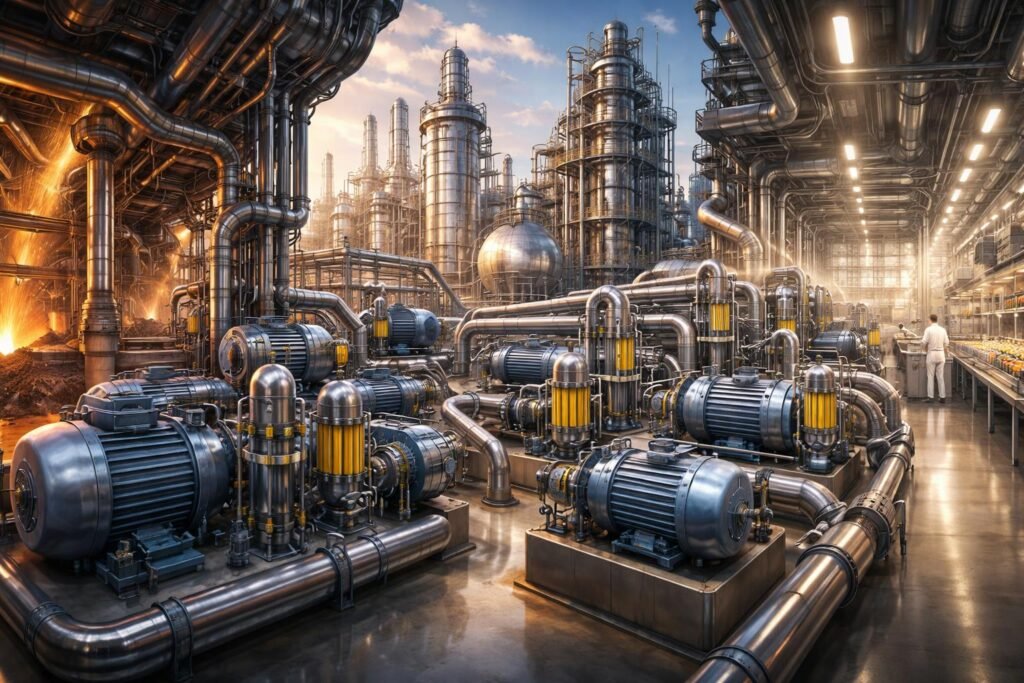 "Podrobný Sprievodca Olejovými Kompresormi: Funkcie a Priemyselné Použitie" 12 - V priemysle dominujú olejové kompresory, spoľahlivé, robustné a efektívne pre náročné aplikácie.