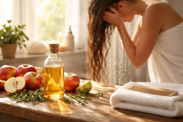 Návrh na prirodzenú starostlivosť vlasov s octom pre zdravý lesk a vitalitu
