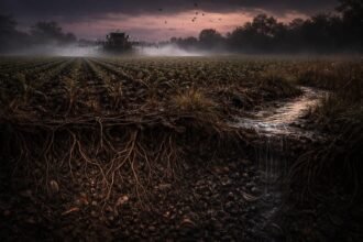 Temná stránka pesticídov na poliach: znečistenie pôdy, vody a ohrozená biodiverzita.