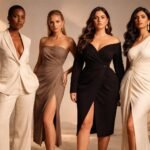 Žena skúša oblečenie, ukazujúca rôzne siluety a prispôsobovanie strihov pre lichotivé efekty.