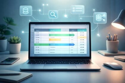 Pohľad na tabuľku v Exceli s použitím VLOOKUP na vyhľadávanie údajov