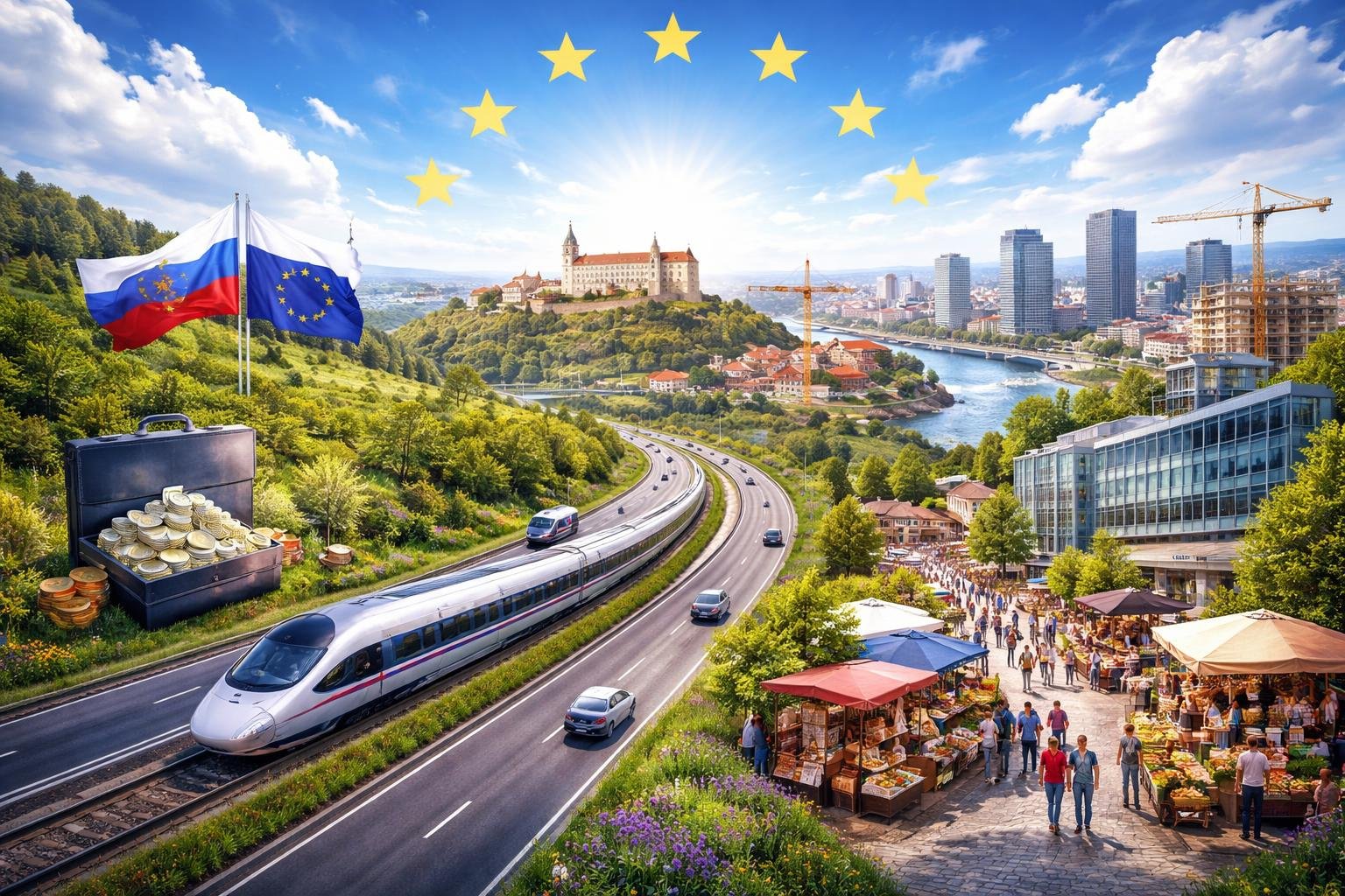 - Členstvo prináša rast, investície, mobilitu a stabilitu pre Slovensko v regiónoch aj firmám.