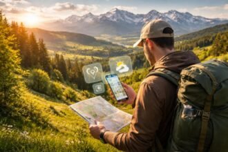 Turistická mapa a mobilné aplikácie s počasím, trasou a ubytovaním na Slovensku